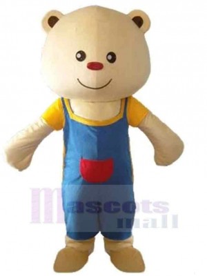 Ours en peluche beige mignon Mascotte Costume Animal