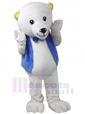Ours avec noeud bleu Mascotte Costume Animal