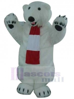 Ours polaire blanc poilu Mascotte Costume Animal