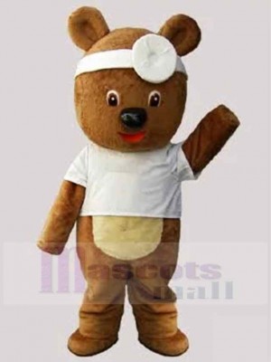 T-shirt Petit Ours en blanc Mascotte Costume Animal