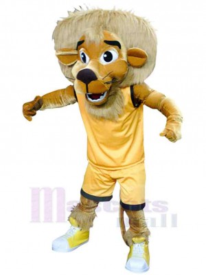 Lion brun sportif Mascotte Costume Animal