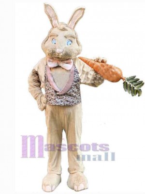 Lapin avec nœud papillon rose Mascotte Costume Animal