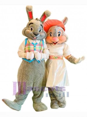 Lapin de Pâques à la mode Couple Mascotte Costume Animal