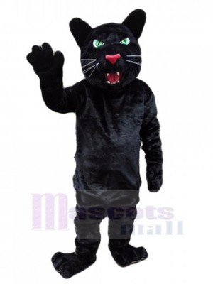 Léopard noir puissant Mascotte Costume Pour adultes Têtes de mascotte