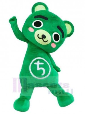Petit ours vert Mascotte Costume Pour adultes Têtes de mascotte