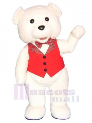 Ours en peluche blanc Mascotte Costume Pour adultes Têtes de mascotte