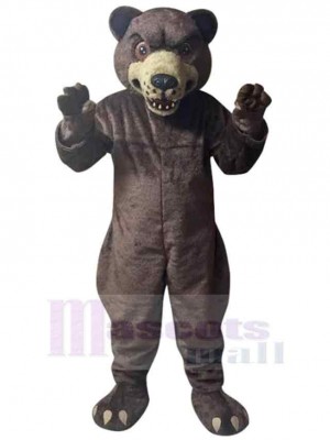 Ours brun foncé féroce Mascotte Costume Pour adultes Têtes de mascotte