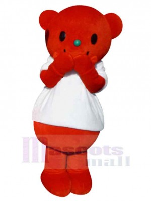 Ours rouge au nez vert Mascotte Costume Animal