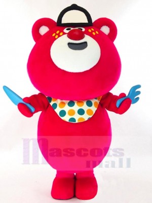 Ours Rose Rouge Mascotte Costume Animal