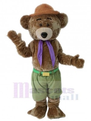 Ours au chapeau marron Mascotte Costume Animal