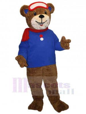 Ours au pull bleu Mascotte Costume Animal