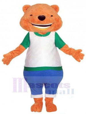 Ours orange heureux Mascotte Costume Animal
