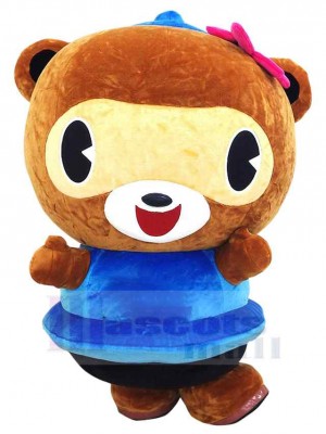 Ours en robe bleue Mascotte Costume Animal