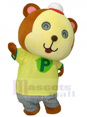 Ours brun et jaune Mascotte Costume Animal