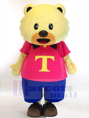 T-shirt ours en rose Mascotte Costume Animal