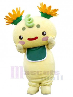 Ours avec des fleurs sur la tête Mascotte Costume Animal