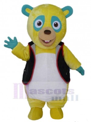 Ours jaune et bleu Mascotte Costume Animal