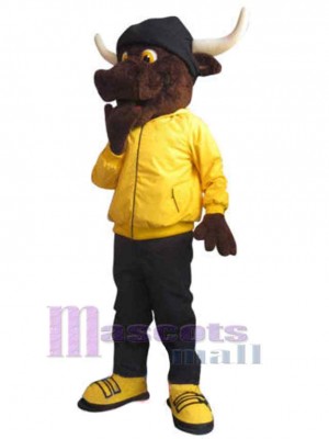 Taureau brun féroce Mascotte Costume Animal