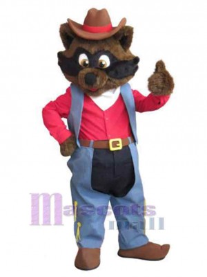 Raton laveur cow-boy Mascotte Costume Animal