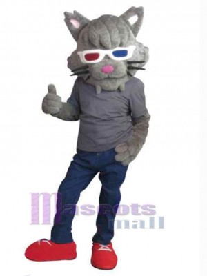 Chat gris frais Mascotte Costume Animal
