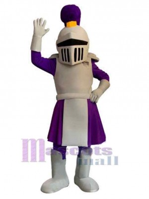 Gris et violet Chevalier Costume de mascotte Les gens