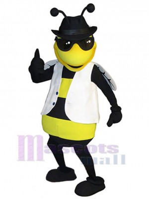 Abeille avec gilet blanc Mascotte Costume Insecte