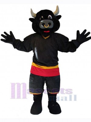 Taureau noir Mascotte Costume Animal