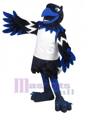 Oiseau Phénix noir et bleu Mascotte Costume Animal