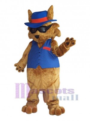 Chat avec gilet bleu Mascotte Costume Animal