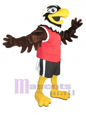 Aigle en gilet rouge Mascotte Costume Animal
