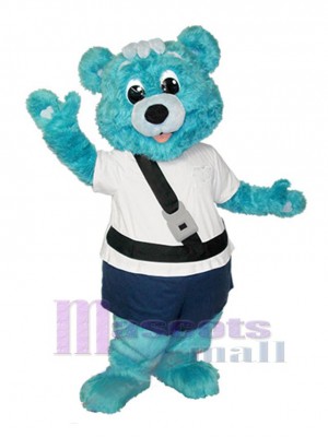 Ours bleu poilu Mascotte Costume Animal