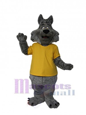 T-shirt loup en jaune Mascotte Costume Animal