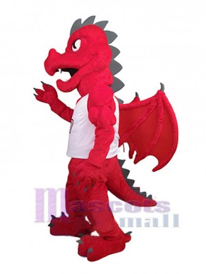 Rouge Dragon Mascotte Costume Animal