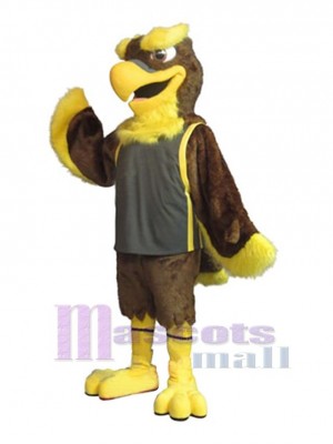 Faucon marron et jaune Mascotte Costume Animal