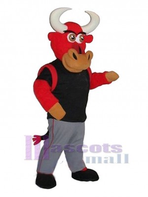 Rouge fort Taureau Mascotte Costume Animal