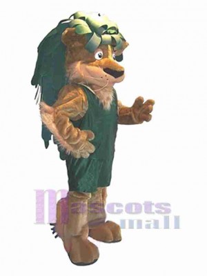 Lion en gilet vert Mascotte Costume Animal