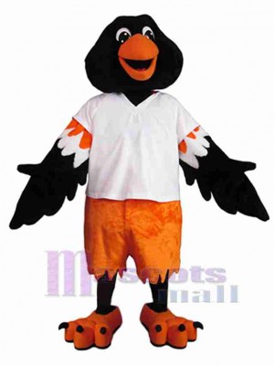 Oiseau géant noir et orange Mascotte Costume Animal