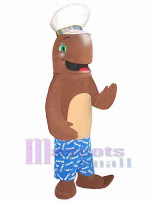 Brun Dauphin Mascotte Costume Océan