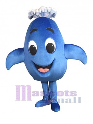 Bleu Poisson Mascotte Costume Océan