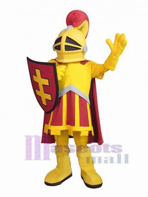 Doré Chevalier Mascotte Costume Personnes