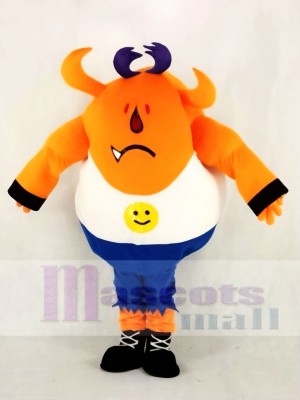 Orange Monstre avec Longue Oreilles Mascotte Costume École