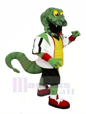 Fort vert Serpent Mascotte Les costumes Dessin animé