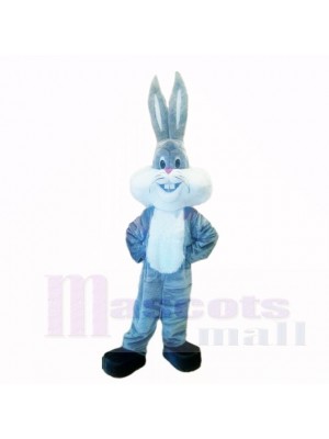 Gris Poids léger lapin avec Longue Oreille Costumes De Mascotte Dessin animé