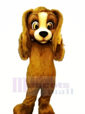 marron Velu Chien Mascotte Les costumes Dessin animé
