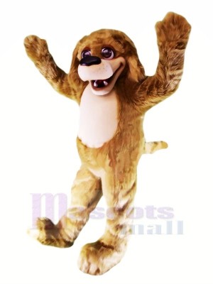 Heureux marron Peluche Chien Mascotte Les costumes Adulte