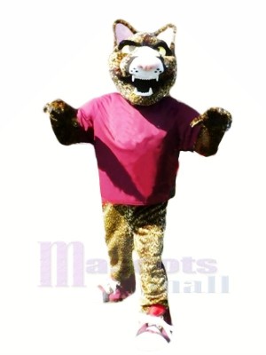 Féroce Jaguar avec Violet T-shirt Mascotte Les costumes