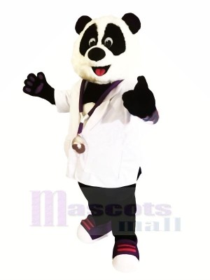 Médecin Panda avec blanc Chemise Mascotte Les costumes Animal