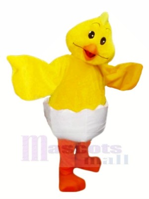 Costume De Mascotte De Poulet D'Oeuf Jaune Souriant Animal