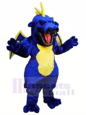 Féroce Bleu Dragon Mascotte Les costumes Dessin animé