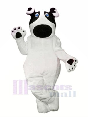 Charmant blanc Chien Mascotte Costume Dessin animé